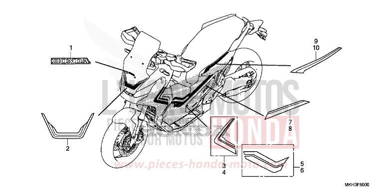 MARK/STRIPE for X-ADV 750 VICTORY RED (R334) from 2017